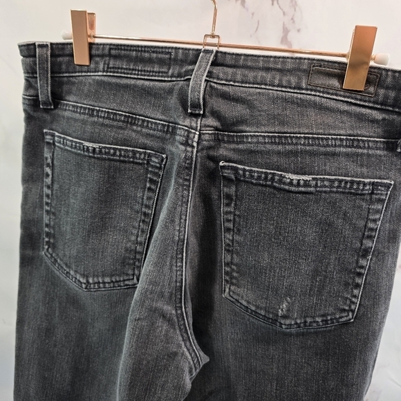 AG Adriano Goldschmied Jean Women 30 Black Gray Isabelle Button Exposed Frayed - Picture 6 of 13